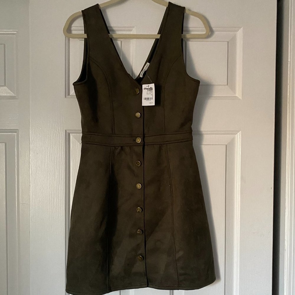 Charlotte Russe Green Faux Velvet Dress